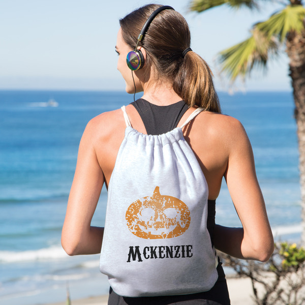 Vintage / Grunge Halloween Drawstring Backpacks - Sweatshirt Fleece - Single Sided - LIFESTYLE