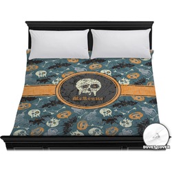 Vintage / Grunge Halloween Duvet Cover - King (Personalized)