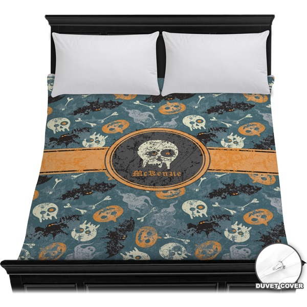 Custom Vintage / Grunge Halloween Duvet Cover - Full / Queen (Personalized)