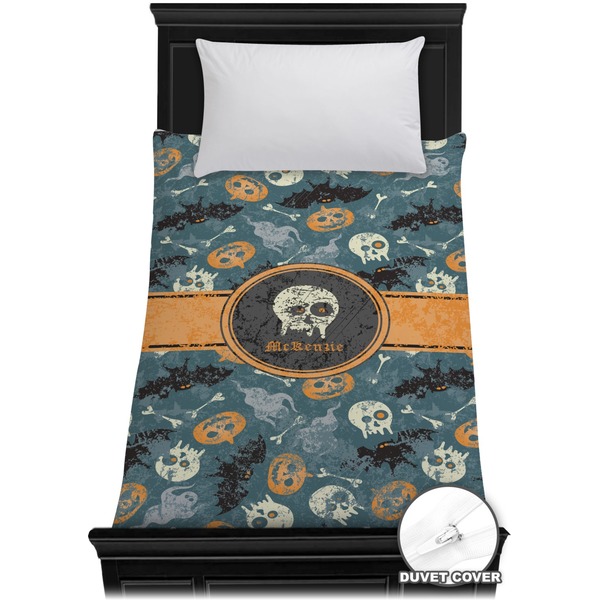 Custom Vintage / Grunge Halloween Duvet Cover - Twin (Personalized)