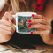 Vintage / Grunge Halloween Espresso Cup - 6oz (Double Shot) LIFESTYLE (Woman hands cropped)
