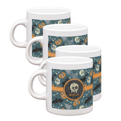 Vintage / Grunge Halloween Single Shot Espresso Cups - Set of 4 (Personalized)