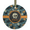 Vintage / Grunge Halloween Frosted Glass Ornament - Round