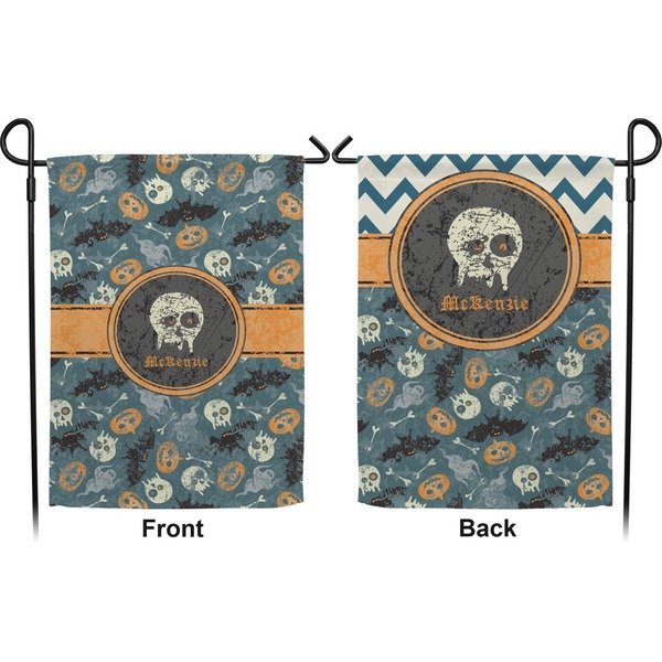 Vintage / Grunge Halloween Garden Flag - Double Sided Front and Back