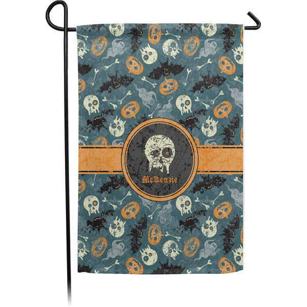 Custom Vintage / Grunge Halloween Small Garden Flag - Single Sided w/ Name or Text