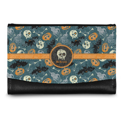 Vintage / Grunge Halloween Genuine Leather Women's Wallet - Small (Personalized)