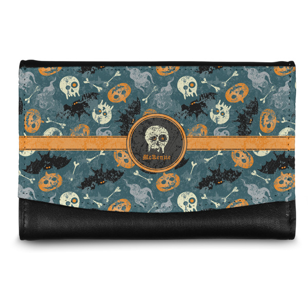Custom Vintage / Grunge Halloween Genuine Leather Women's Wallet - Small (Personalized)