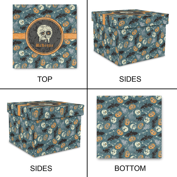Vintage / Grunge Halloween Gift Boxes with Lid - Canvas Wrapped - Large - Approval