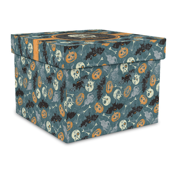 Custom Vintage / Grunge Halloween Gift Box with Lid - Canvas Wrapped - Large (Personalized)