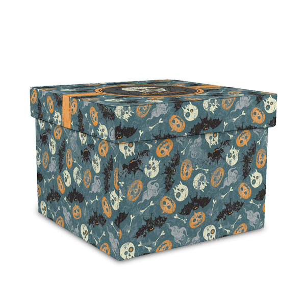 Custom Vintage / Grunge Halloween Gift Box with Lid - Canvas Wrapped - Medium (Personalized)