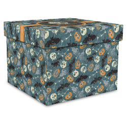 Vintage / Grunge Halloween Gift Box with Lid - Canvas Wrapped - X-Large (Personalized)