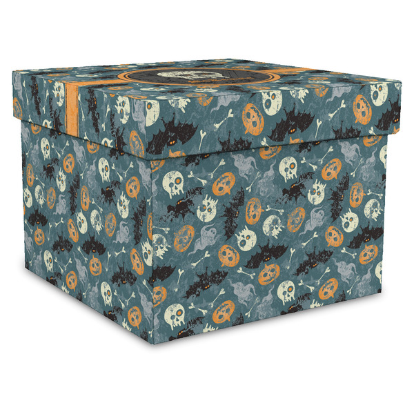 Custom Vintage / Grunge Halloween Gift Box with Lid - Canvas Wrapped - X-Large (Personalized)
