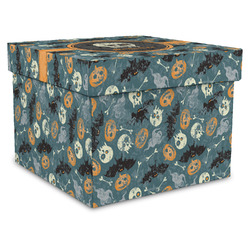 Vintage / Grunge Halloween Gift Box with Lid - Canvas Wrapped - XX-Large (Personalized)