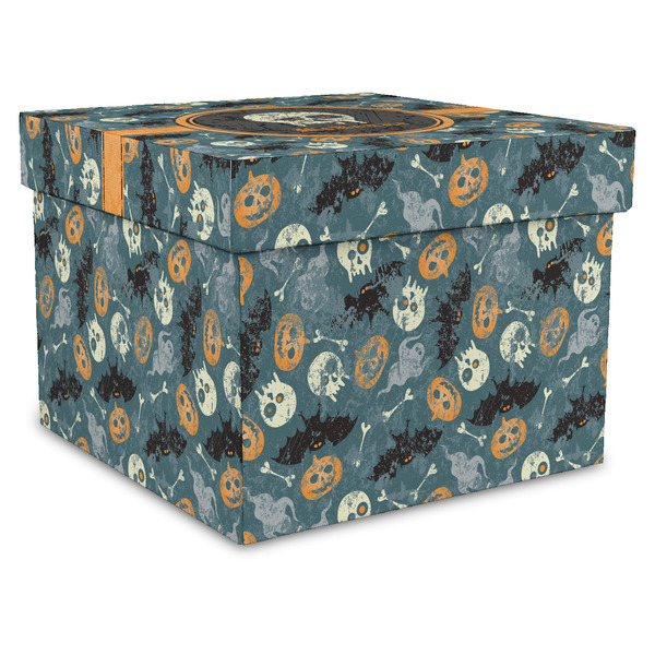 Custom Vintage / Grunge Halloween Gift Box with Lid - Canvas Wrapped - XX-Large (Personalized)