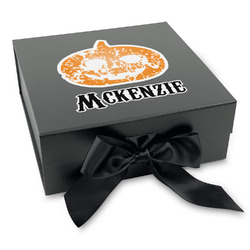 Vintage / Grunge Halloween Gift Box with Magnetic Lid - Black (Personalized)