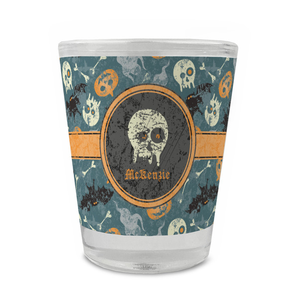 Custom Vintage / Grunge Halloween Glass Shot Glass - 1.5 oz - Set of 4 (Personalized)