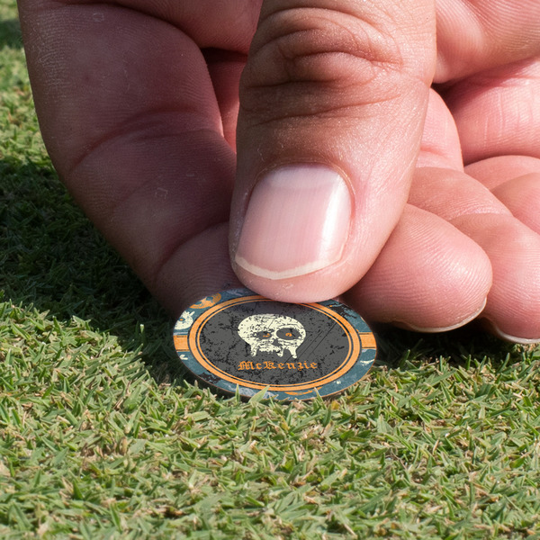 Vintage / Grunge Halloween Golf Ball Marker - Hand