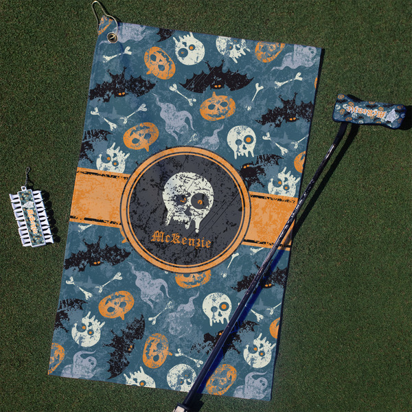 Custom Vintage / Grunge Halloween Golf Towel Gift Set (Personalized)