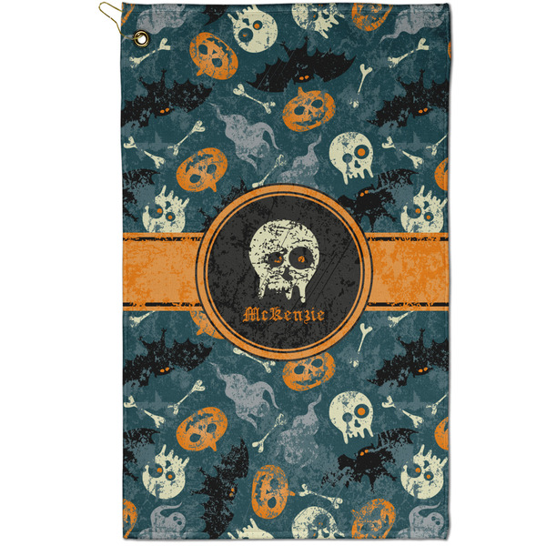 Custom Vintage / Grunge Halloween Golf Towel - Poly-Cotton Blend - Small w/ Name or Text