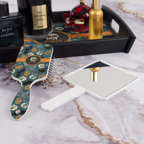 Vintage / Grunge Halloween Hair Brush - With Hand Mirror