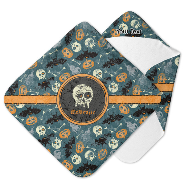 Custom Vintage / Grunge Halloween Hooded Baby Towel (Personalized)