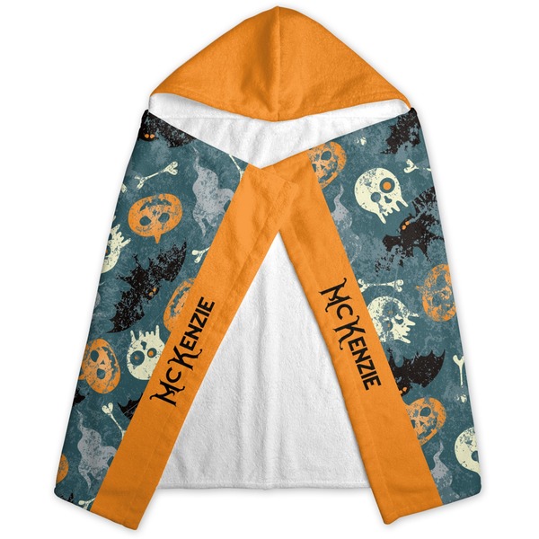 Vintage / Grunge Halloween Hooded Towel - Folded