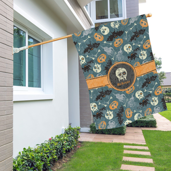 Vintage / Grunge Halloween House Flags - Double Sided - LIFESTYLE