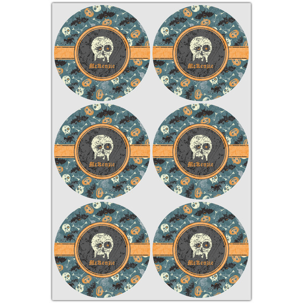 Vintage / Grunge Halloween Icing Circle - Large - Set of 6