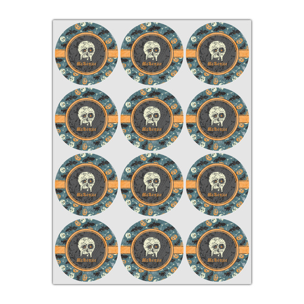 Vintage / Grunge Halloween Icing Circle - Small - Set of 12