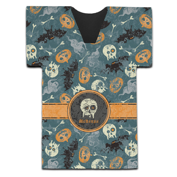 Custom Vintage / Grunge Halloween Jersey Bottle Cooler (Personalized)