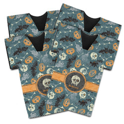 Vintage / Grunge Halloween Jersey Bottle Cooler - Set of 4 (Personalized)