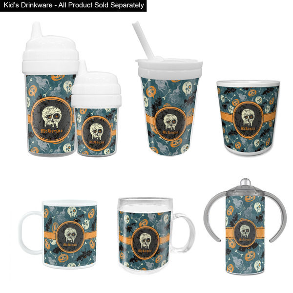 Vintage / Grunge Halloween Kid's Drinkware - Customized & Personalized