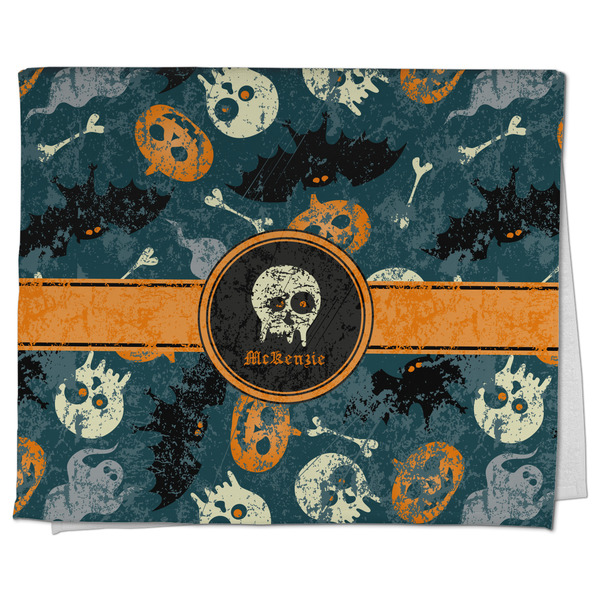 Custom Vintage / Grunge Halloween Kitchen Towel - Poly Cotton w/ Name or Text