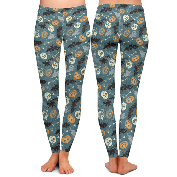 Vintage / Grunge Halloween Ladies Leggings - Front and Back