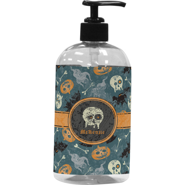 Custom Vintage / Grunge Halloween Plastic Soap / Lotion Dispenser (16 oz - Large - Black) (Personalized)