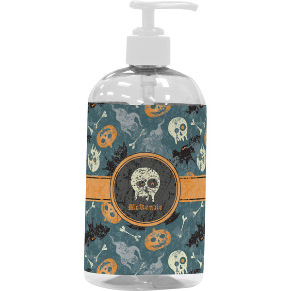 Custom Vintage / Grunge Halloween Plastic Soap / Lotion Dispenser (16 oz - Large - White) (Personalized)