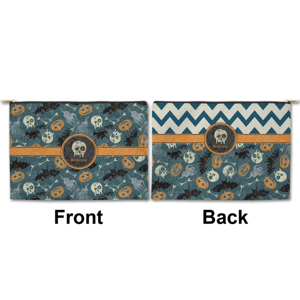 Vintage / Grunge Halloween Large Zipper Pouch Approval (Front and Back)