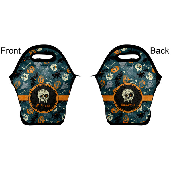 Vintage / Grunge Halloween Lunch Bag - Front and Back