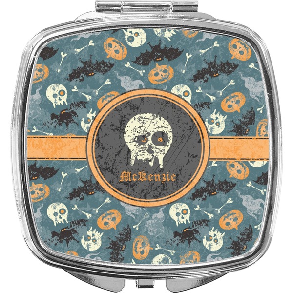 Custom Vintage / Grunge Halloween Compact Makeup Mirror (Personalized)