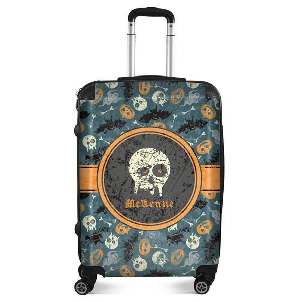 Custom Vintage / Grunge Halloween Suitcase - 24" Medium - Checked (Personalized)