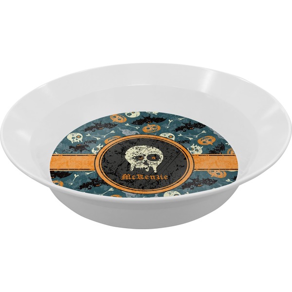 Custom Vintage / Grunge Halloween Melamine Bowl - 12 oz (Personalized)