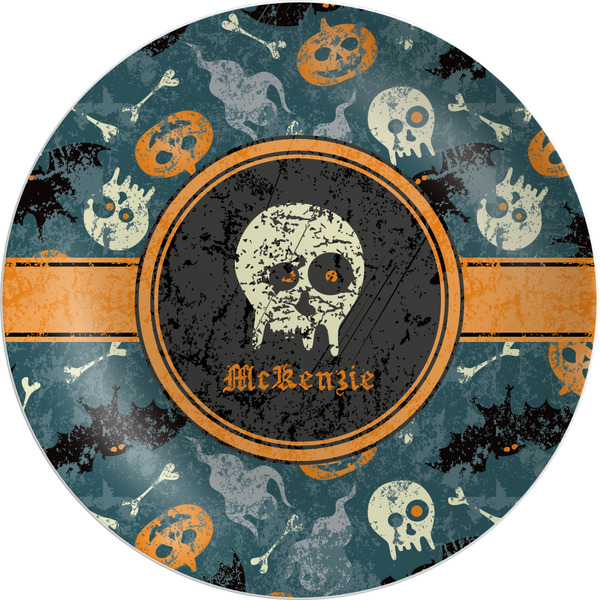 Custom Vintage / Grunge Halloween Melamine Salad Plate - 8" (Personalized)