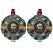 Vintage / Grunge Halloween Metal Ball Ornament - Front and Back