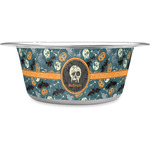Vintage / Grunge Halloween Stainless Steel Dog Bowl - Small (Personalized)