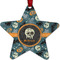 Vintage / Grunge Halloween Metal Star Ornament - Front