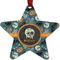 Vintage / Grunge Halloween Metal Star Ornament - Double Sided w/ Name or Text
