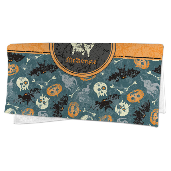 Vintage / Grunge Halloween Microfiber Dish Rag - FOLDED (half)