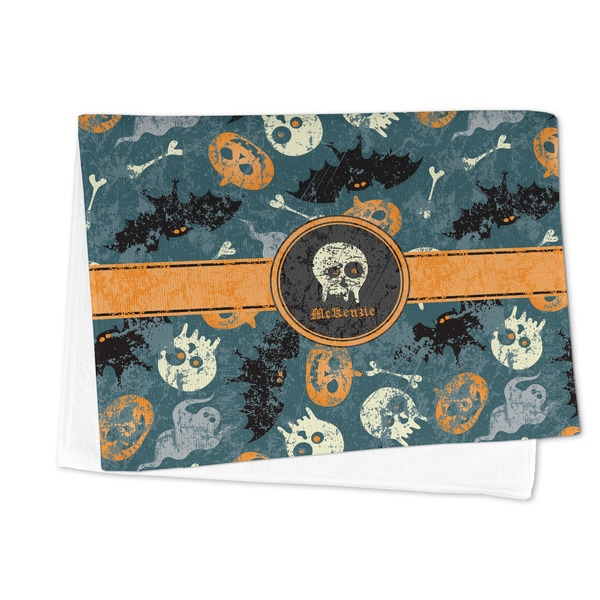 Vintage / Grunge Halloween Microfiber Dish Towel - FOLDED HALF