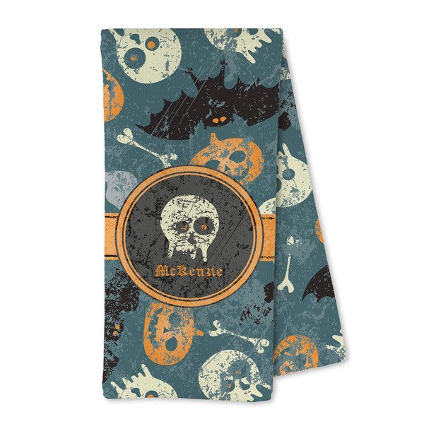 Custom Vintage / Grunge Halloween Kitchen Towel - Microfiber (Personalized)