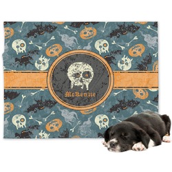 Vintage / Grunge Halloween Dog Blanket - Large (Personalized)